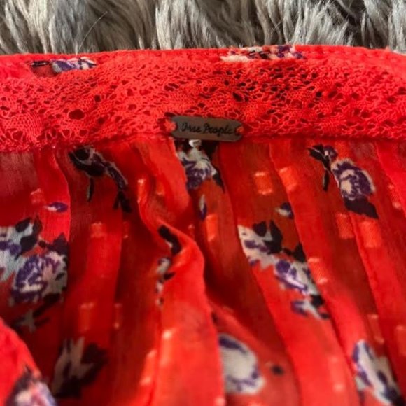 Free People Sheer Floral Flowy Top - Picture 3 of 4